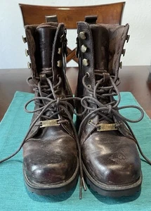 HARLEY DAVIDSON Boots Women's Size 7.5 M Brown Leather Biker Riding Style D84331 - Picture 1 of 18