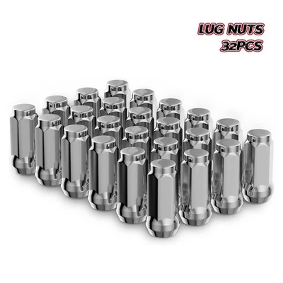 32 хромированные зажимные гайки 9/16-18 Bulge Acorn высота 1,75 дюйма для Chevy C20 C30 K20 K30 - Изображение 1 из 4