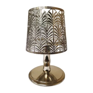 Bath & Body Works Palm Leaf Lamp 3-Wick Candle Holder Pedestal Gold Color - Picture 1 of 4