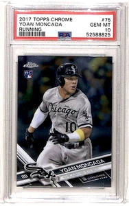 2017 Topps Chrome Running Yoan Moncada RC PSA 10 Chicago White Sox #75 - Picture 1 of 2