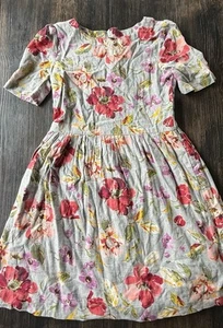 GAP Summer Floral Gray Dress Kids Girls Size XXL - Picture 1 of 8