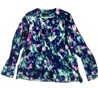 I.n.c. International Concepts Women's Floral Blouse Blue NWT's. Large NWT - Image 1 of 4