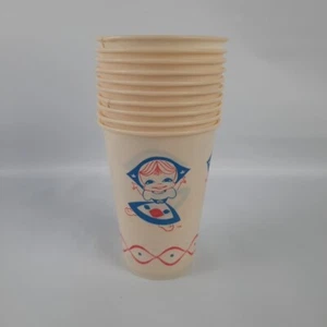 Vintage 60s Dairy Queen Dixie Cups Dutch Girl 7oz 1962 NOS Lot Of 10 - Picture 1 of 5