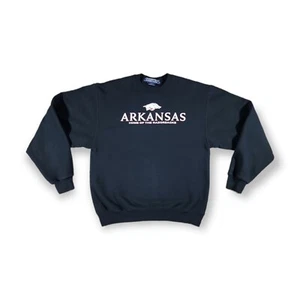 Felpa manica lunga vintage pied de poule Arkansas Razorbacks adulti taglia small - Foto 1 di 9