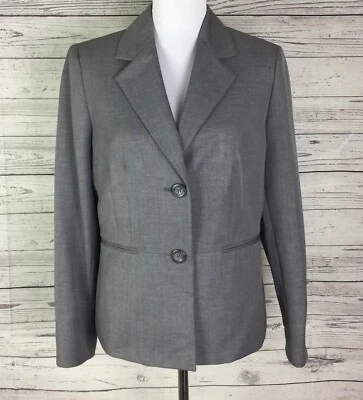 Chaqueta Blazer Kasper Separates Para Mujer Gris 2 Botones Manga Larga Forrada Talla 10 Foto 1 de 4