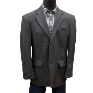 41R John Ashford Gray Black Mens Blazer Suit Coat Jacket Brushed Wool Melange - Picture 1 of 10