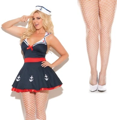 Sexy Disfraz de Marinero Talla Grande Momentos Elegantes 9967X + LA1278Q Pantimedias Bonus Foto 1 de 4