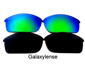 Galaxy Replacement Lenses For Oakley Flak Jacket Sunglasses Black&Green - Picture 1 of 7