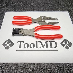 Snap-on Tools USA 6" Diagonal Flush-Cut & 7" Long Nose Slip-Joint Pliers LN46ACF - Picture 1 of 14