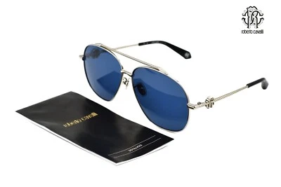 Gafas de sol Roberto Cavalli SRC008V - Diseño de metal plateado unisex - Imagen 1 de 4
