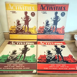 4 Vintage 1940 Children's Activities For Home & School Magazine Lot Ephemera - Imagen 1 de 11