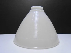 Vintage Milk Glass Torchiere Shade Diffuser Ribbed Pattern 2 1/4" Fitter 8" Wide - Picture 1 of 4