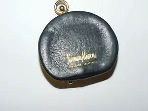 VTG NEIMAN MARCUS BLACK GENUINE LEATHER COIN CHANGE EXPENDABLE PURSE - Picture 1 of 8