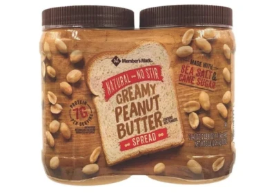 Manteiga de amendoim cremosa natural Member's Mark (40 oz., 2 unidades) Melhor preço - Imagem 1 de 2