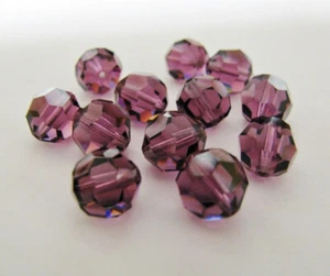 Genuine 10mm Swarovski Elements 5000 Round Amethyst Beads x 10 Pieces - Picture 1 of 2