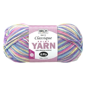 BIRCH CLASSIQUE YARN VARIEGATED - Unicorn - 100G BALL 8PLY - Picture 1 of 1