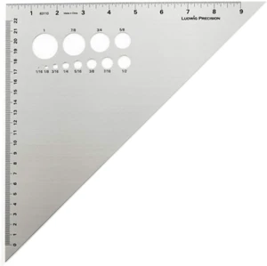 Ludwig Precision 10" 45-90-Degree Aluminum Drafting Triangle, 83110 - Picture 1 of 12