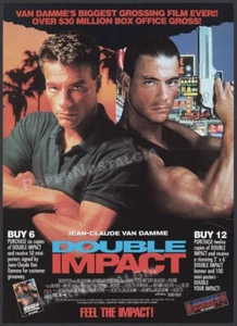 DOUBLE IMPACT - Orig. 1991 Trade AD / ADVERT_ Jean-Claude Van Damme _ Bolo Yeung - Picture 1 of 1