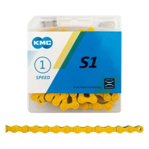 KMC S1 BMX CHAIN *NEW* 1/2"X1/8" Race Street YELLOW - Picture 1 of 1