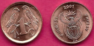 SOUTH AFRICA 1 CENT 2001 UNC ISEWULA AFRIKA,SOUTH AFRICA COAT OF ARMS WITH THE M - Picture 1 of 1