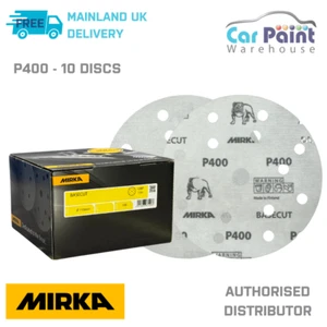 Mirka Basecut P400 Grit 150mm DA H&L Sanding Discs 10pk 6" Paper Abrasive Grit - Picture 1 of 10