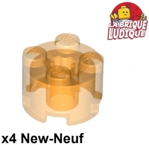 Lego 4x brique ronde brick round 2x2 trans orange transparent 3941 NEUF - Picture 1 of 1