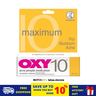 OXY 10 Acne & Pimple Treatment Maximum Strength 25g X 10 tubes FREE SHIPPING - Image 1 of 4