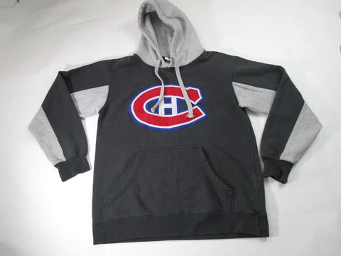 Montreal Canadiens Sweater Mens Medium Gray NHL Hockey Hoodie Long Sleeve Shirt Cover