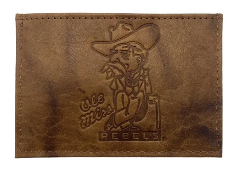 Ole Miss Rebels Colonel Reb Genuine Leather Wallet-NIB Cover