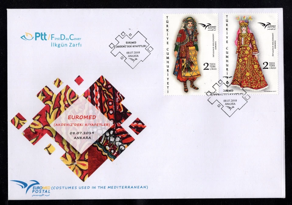 Turkey 2019 Local Clothes of Turkish Women - art FDC (big size stamps) - Image 1 of 1