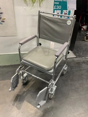 Wheeled Commode/Over Toilet Chair with Padded Seat NRS Healthcare M66119 - Image 1 of 4