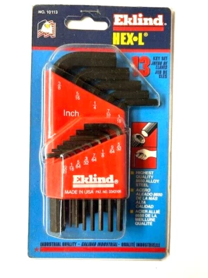13 PIECE HEX KEY SET FRACTIONAL .050" - 3/8" SAE  EKLIND 10113 - Image 1 of 4