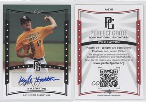 2014 Leaf Perfect Game Showcase Auto Black Kyle Hatton #A-KH1 Auto