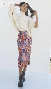 New: Maeve Tilda Pleated Velvet Midi Skirt Size L (UK 12 - 14) RRP £88 - Picture 1 of 4