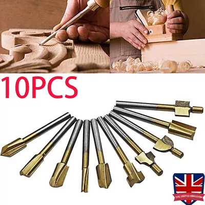 10Pcs  3MM Titanium Mini Hss Router Bits Trimmer Shank For Dremel Rotary Tool - Image 1 of 4