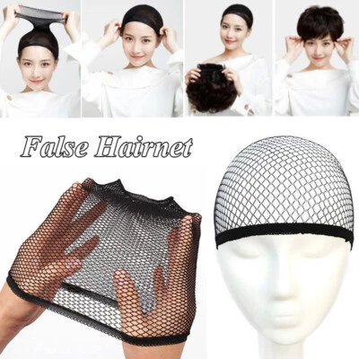 Hair Net Cap Hair Mesh Weaving Wig Cap Hair Styling Tools Nylon Black Hollow Out - Image 1 of 4