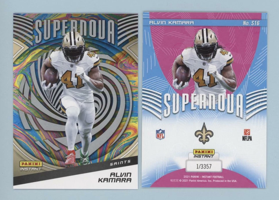 Alvin Kamara 2021 Panini Instant SUPERNOVA Card #S16 (PR 3357) SAINTS QTY - Image 1 of 1