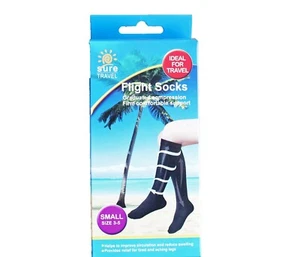 SURE TRAVEL - FLIGHT SOCKS - SMALL - 3-5 - BRAND NEW IN ORIGNAL PACKAGING - Picture 1 of 2