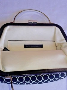 Banana Republic, Clutch Geldbörse, schwarz-weiß Portemonnaie, klein - Bild 1 von 12