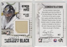 2009-10 ITG Between the Pipes Game Used Material Jersey Black Marc-Andre Fleury