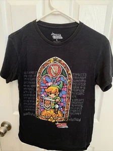 Legend of Zelda Wind Walker T Shirt Stained Glass Size S Black - Picture 1 of 4
