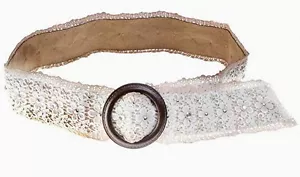Beatnik Bohemio Retro Gitano Elegante Crema Amplio Floral Flor Encaje Cinturón - Imagen 1 de 1