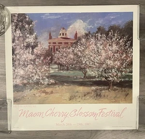 Macon County Georgia Cherry Blossom Festival Poster, 5th Annual 1987 Art - Bild 1 von 6