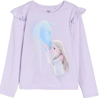 EISKÖNIGIN FROZEN 134 SHIRT RÜSCHEN ELSA PFERD WASSERPFERD NOKK DISNEY NEU