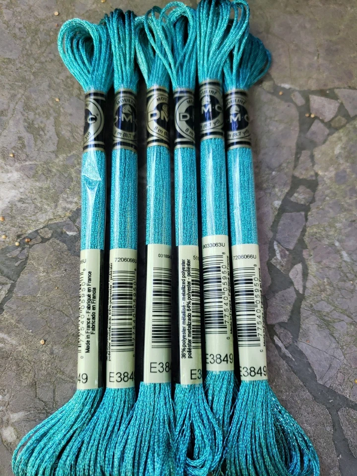 DMC Light Effects Embroidery Floss metallic #E3849 Teal Green (6 skeins) - Image 1 of 1