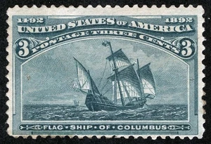 US Sc 232 grün 3¢ 1893 S.12 Columbian unbenutzt Regummed Scharniermarke - Bild 1 von 1