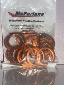 New & Certified AN4027-1 Aircraft Copper Spark Plug 18 MM Gaskets 8, 12 or 24ea - Picture 1 of 4