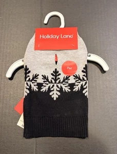 Holiday Lane Hundepullover, schwarz grau weiß Schneeflocken XS Neu mit Etikett - Bild 1 von 5