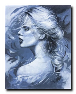 Original Painting In The Storm Female Portrait Fantasy by Monika Timar Timararts - Picture 1 of 6