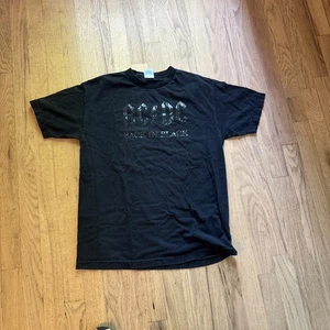 Vintage Y2K AC DC Rock Punk Band Back in Black Unisex Medium Shirt Fading - Bild 1 von 8